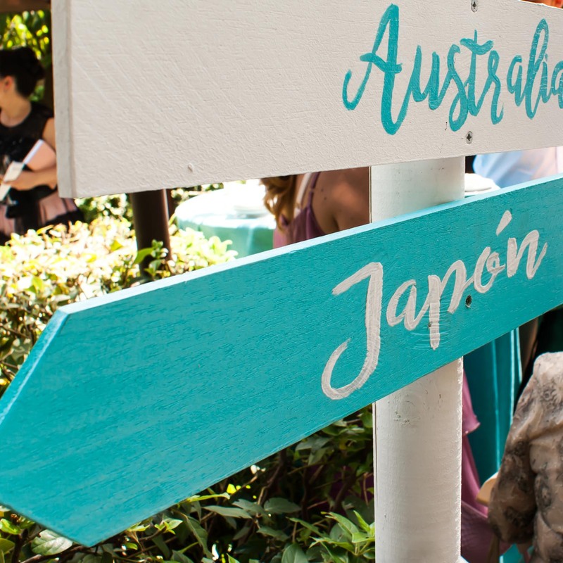 Boda viaje  - Señalética de madera rotulado a mano. 